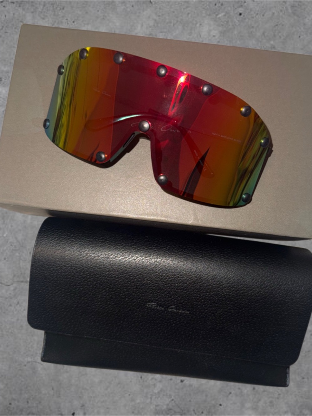Rimless Shield Sunglass Lens - Multicolor Mirrored Rick Owen inspired